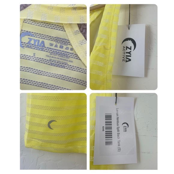 Zyia Active Yellow Lemon Nimbus Split Back Workout Tank Top Racerback Shirt New - Picture 12 of 15
